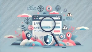 A clean modern digital landscape representing safe internet browsing and cybersecurity pynthabah